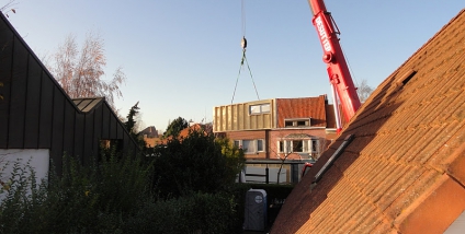Aanbouw met houtskeletbouw te Gent / Gent-Brugge